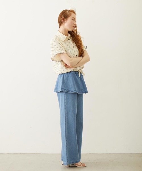 MILKFED.（ミルクフェド）の「SHEER SCALLOP SHIRT（シャツ/ブラウス・レディース・オフホワイト/ブラック/ライトピンク・ONE SIZE）」の11枚目の写真