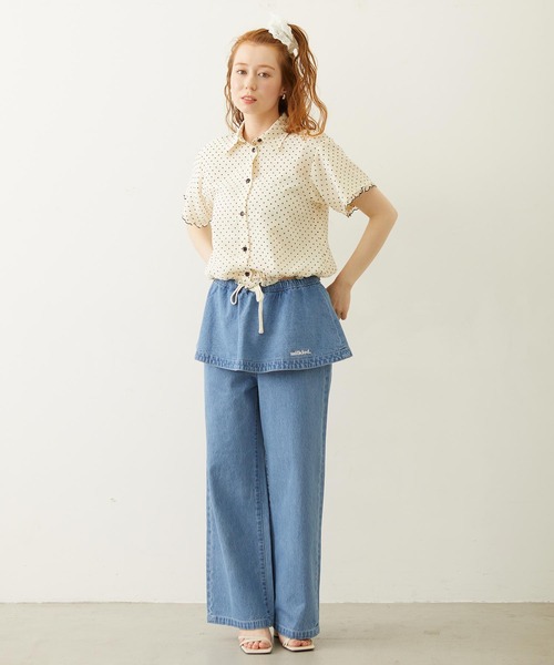 MILKFED.（ミルクフェド）の「SHEER SCALLOP SHIRT（シャツ/ブラウス・レディース・オフホワイト/ブラック/ライトピンク・ONE SIZE）」の13枚目の写真