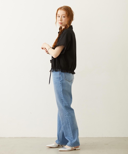 MILKFED.（ミルクフェド）の「SHEER SCALLOP SHIRT（シャツ/ブラウス・レディース・オフホワイト/ブラック/ライトピンク・ONE SIZE）」の18枚目の写真