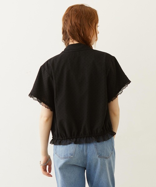MILKFED.（ミルクフェド）の「SHEER SCALLOP SHIRT（シャツ/ブラウス・レディース・オフホワイト/ブラック/ライトピンク・ONE SIZE）」の14枚目の写真