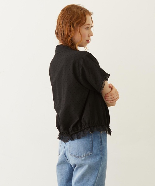 MILKFED.（ミルクフェド）の「SHEER SCALLOP SHIRT（シャツ/ブラウス・レディース・オフホワイト/ブラック/ライトピンク・ONE SIZE）」の15枚目の写真