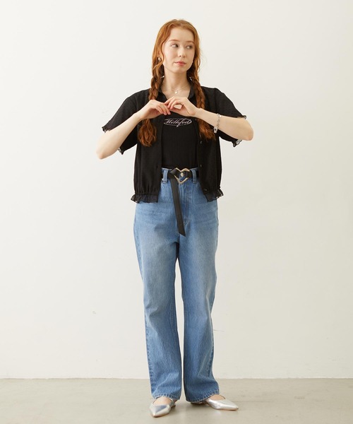 MILKFED.（ミルクフェド）の「SHEER SCALLOP SHIRT（シャツ/ブラウス・レディース・オフホワイト/ブラック/ライトピンク・ONE SIZE）」の19枚目の写真