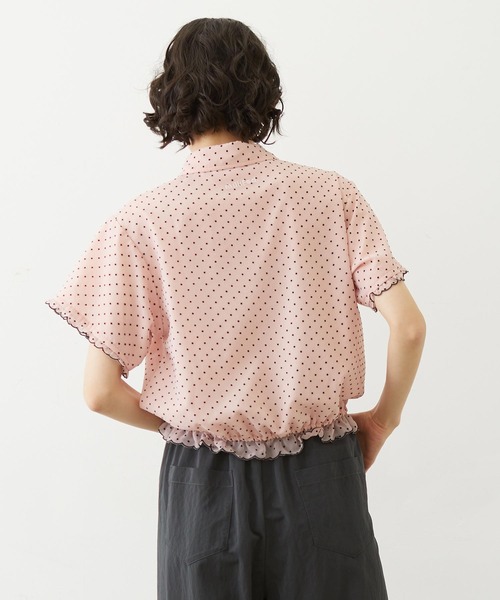 MILKFED.（ミルクフェド）の「SHEER SCALLOP SHIRT（シャツ/ブラウス・レディース・オフホワイト/ブラック/ライトピンク・ONE SIZE）」の22枚目の写真