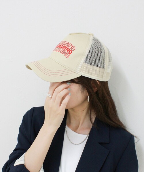 fredy emue（フレディエミュ）の「【CASSELINI/キャセリーニ】刺しゅうメッシュキャップ（キャップ・レディース・ブラウン/アイボリー/ライトブルー・FREE）」の6枚目の写真