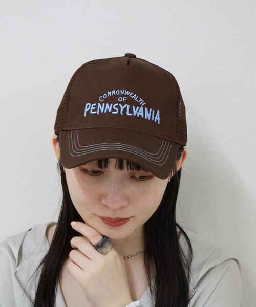 fredy emue（フレディエミュ）の「【CASSELINI/キャセリーニ】刺しゅうメッシュキャップ（キャップ・レディース・ブラウン/アイボリー/ライトブルー・FREE）」の10枚目の写真