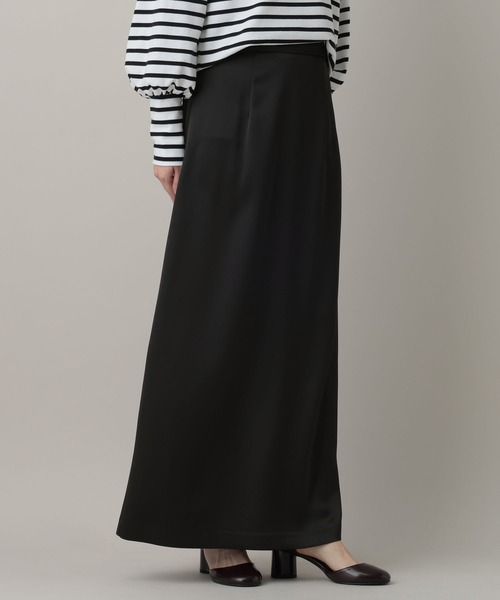 A part by（アパートバイ）の「サテンセミフレアスカート（スカート・レディース・ベージュ系その他/アイボリー/ブラック・MEDIUM/SMALL）」の3枚目の写真