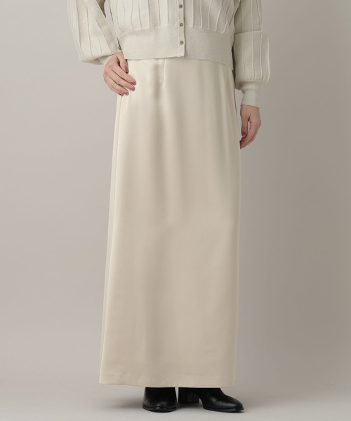 A part by（アパートバイ）の「サテンセミフレアスカート（スカート・レディース・ベージュ系その他/アイボリー/ブラック・MEDIUM/SMALL）」の6枚目の写真
