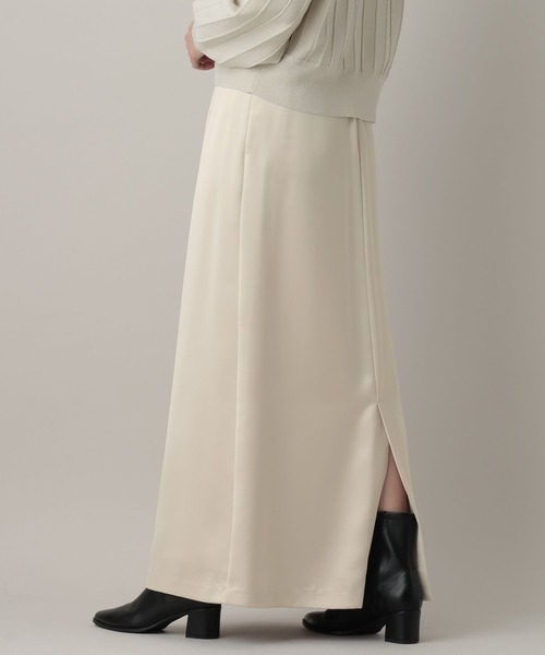 A part by（アパートバイ）の「サテンセミフレアスカート（スカート・レディース・ベージュ系その他/アイボリー/ブラック・MEDIUM/SMALL）」の7枚目の写真