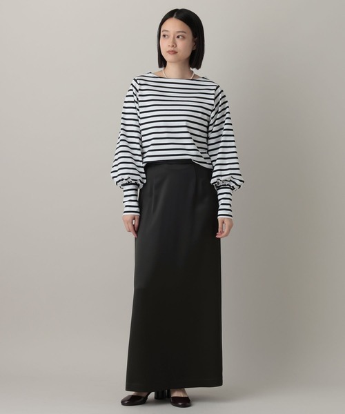 A part by（アパートバイ）の「サテンセミフレアスカート（スカート・レディース・ベージュ系その他/アイボリー/ブラック・MEDIUM/SMALL）」の9枚目の写真