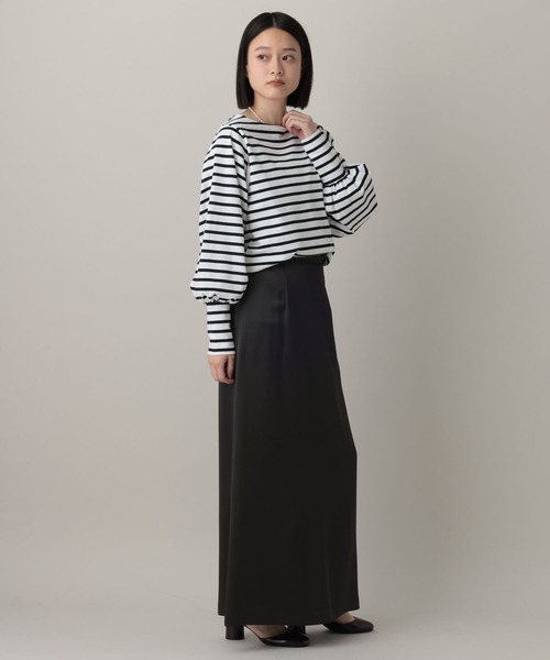 A part by（アパートバイ）の「サテンセミフレアスカート（スカート・レディース・ベージュ系その他/アイボリー/ブラック・MEDIUM/SMALL）」の10枚目の写真