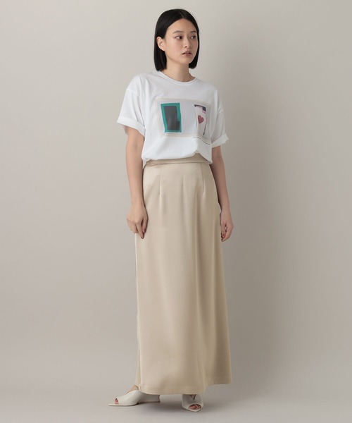 A part by（アパートバイ）の「サテンセミフレアスカート（スカート・レディース・ベージュ系その他/アイボリー/ブラック・MEDIUM/SMALL）」の15枚目の写真