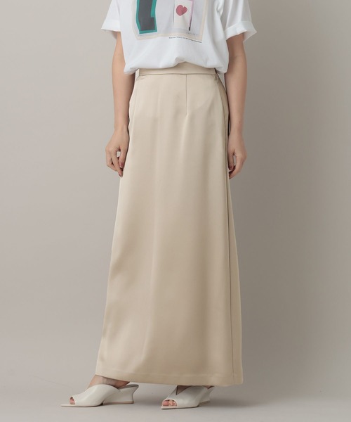 A part by（アパートバイ）の「サテンセミフレアスカート（スカート・レディース・ベージュ系その他/アイボリー/ブラック・MEDIUM/SMALL）」の16枚目の写真