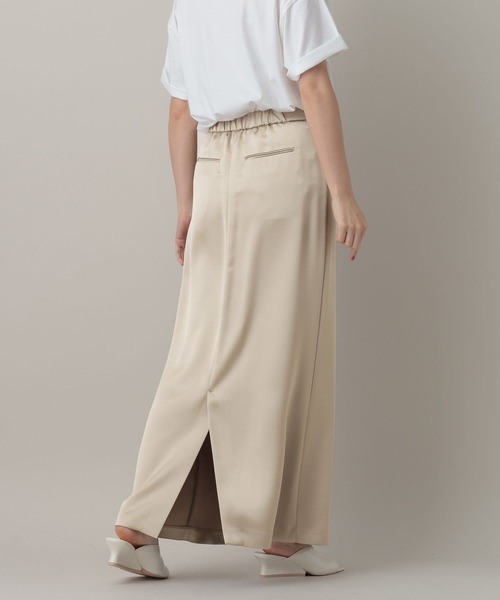 A part by（アパートバイ）の「サテンセミフレアスカート（スカート・レディース・ベージュ系その他/アイボリー/ブラック・MEDIUM/SMALL）」の18枚目の写真
