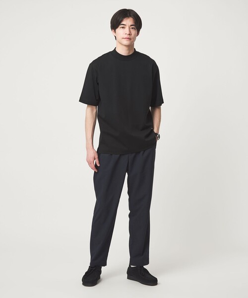 green label relaxing（グリーンレーベルリラクシング）の「オーガニックコットン ポンチ モックネック Tシャツ -接触冷感-（Tシャツ/カットソー・メンズ・ライトグレー/ホワイト/ブラック・XL/S/M/L）」の4枚目の写真