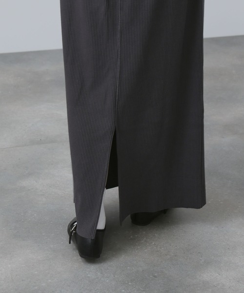 NAVY(ネイビー)の「【NAVY/ ネイビー】針抜き テレコ Iラインスカート(スカート・レディース・ブラック/ベージュ/チャコール・L/M)」の7枚目の写真