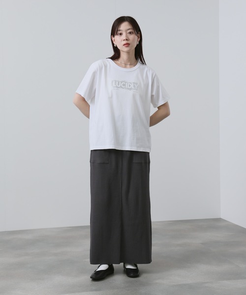 NAVY(ネイビー)の「【NAVY/ ネイビー】針抜き テレコ Iラインスカート(スカート・レディース・ブラック/ベージュ/チャコール・L/M)」の8枚目の写真