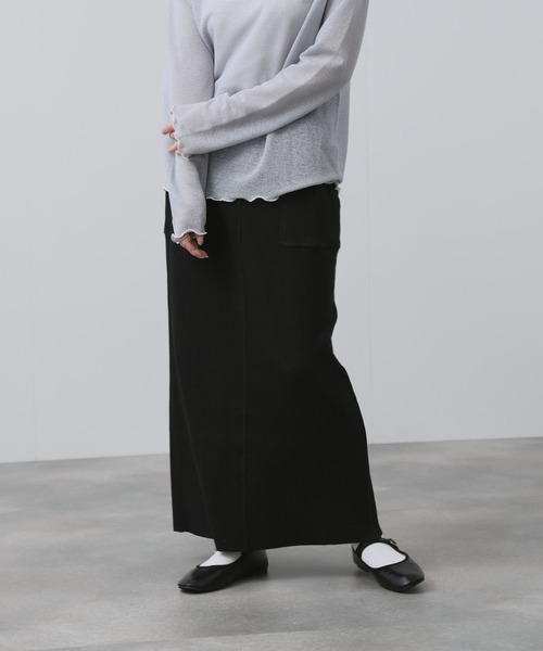 NAVY(ネイビー)の「【NAVY/ ネイビー】針抜き テレコ Iラインスカート(スカート・レディース・ブラック/ベージュ/チャコール・L/M)」の11枚目の写真