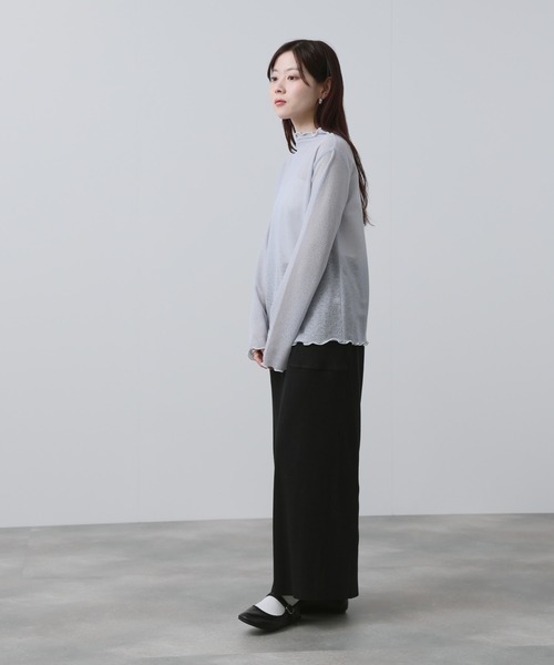 NAVY(ネイビー)の「【NAVY/ ネイビー】針抜き テレコ Iラインスカート(スカート・レディース・ブラック/ベージュ/チャコール・L/M)」の13枚目の写真