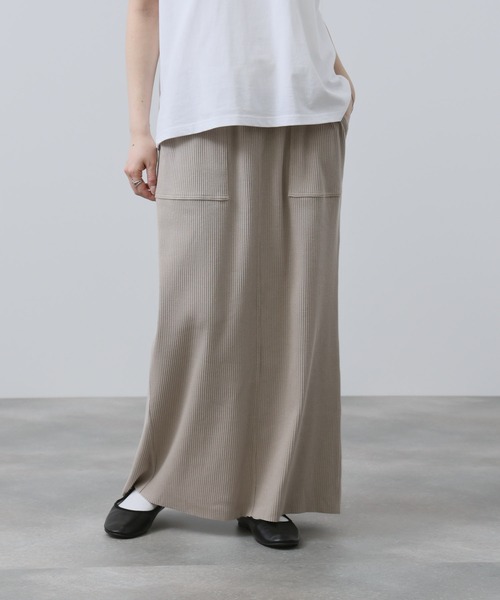 NAVY(ネイビー)の「【NAVY/ ネイビー】針抜き テレコ Iラインスカート(スカート・レディース・ブラック/ベージュ/チャコール・L/M)」の14枚目の写真