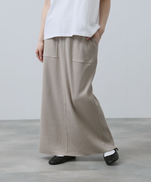 NAVY(ネイビー)の「【NAVY/ ネイビー】針抜き テレコ Iラインスカート(スカート・レディース・ブラック/ベージュ/チャコール・L/M)」の15枚目の写真