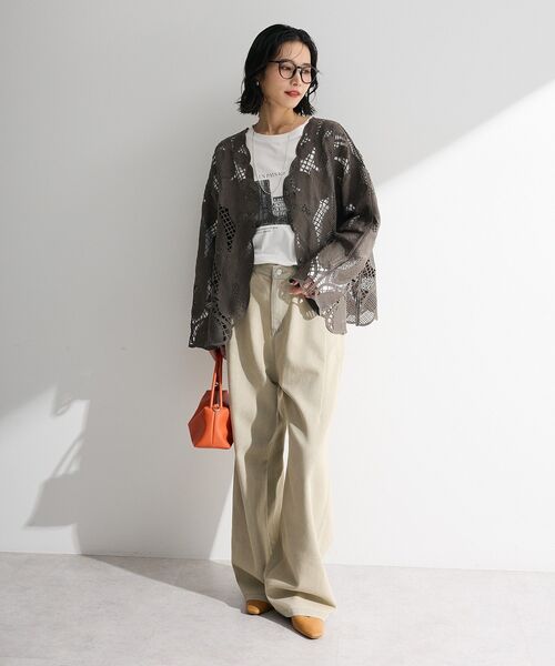 Green　Parks（グリーンパークス）の「レースカーディガン（カーディガン/ボレロ・レディース・アイボリー/グレー/カーキ・FREE）」の10枚目の写真