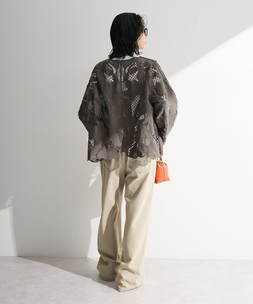 Green　Parks（グリーンパークス）の「レースカーディガン（カーディガン/ボレロ・レディース・アイボリー/グレー/カーキ・FREE）」の12枚目の写真