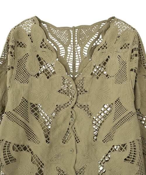 Green　Parks（グリーンパークス）の「レースカーディガン（カーディガン/ボレロ・レディース・アイボリー/グレー/カーキ・FREE）」の20枚目の写真