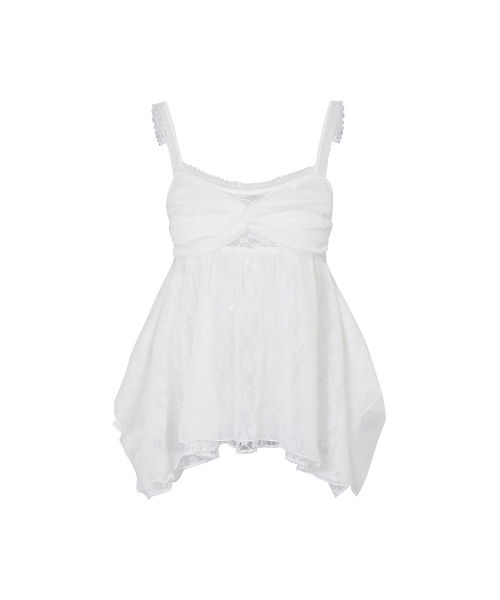 PAIN OR PLEASURE(ペインオアプレジャー)の「ROSE SHIRRING TOP white(Tシャツ/カットソー・レディース・その他・SMALL/MEDIUM)」の1枚目の写真