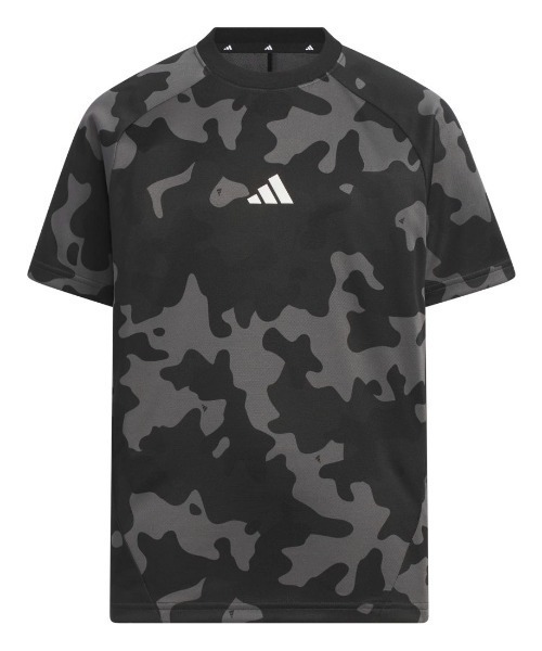 adidas(アディダス)の「アディダス adidas エッセンシャル カモ パック ルーズフィット ダブルニット AOP Tシャツ(Tシャツ/カットソー・キッズ・ブルー/ブラック×グレー・160cm/140cm/130cm/150cm)」の2枚目の写真