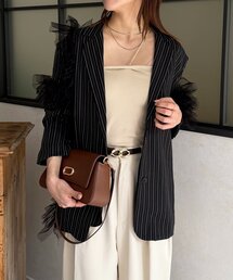 チュール切替ストライプジャケット