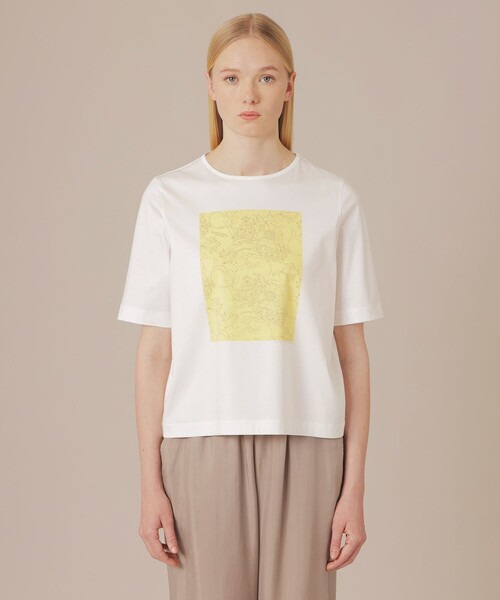 MACKINTOSH LONDON（マッキントッシュ ロンドン）の「【BIBURY FLOWER】カラーバイブリーコットンTシャツ（Tシャツ/カットソー・レディース・イエロー/ベージュ・40/38）」の5枚目の写真