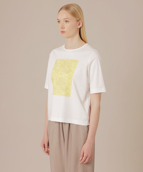 MACKINTOSH LONDON（マッキントッシュ ロンドン）の「【BIBURY FLOWER】カラーバイブリーコットンTシャツ（Tシャツ/カットソー・レディース・イエロー/ベージュ・40/38）」の6枚目の写真