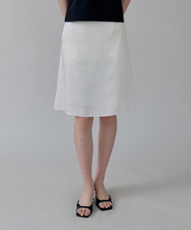 STEP AROUND（ステップアラウンド）の「Viscose Satin A-Line Midi Skirt_IVORY（スカート）」