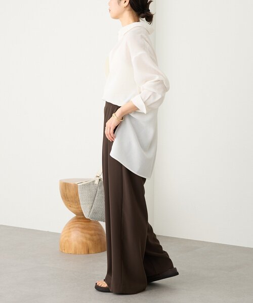 RIVE DROITE(リヴドロワ)の「【通気性/手洗い可】メッシュスキッパーシャツ(シアーシャツ/オフィスカジュアル)(シャツ/ブラウス・レディース・オフホワイト/ブラック/ベージュ・FREE)」の13枚目の写真