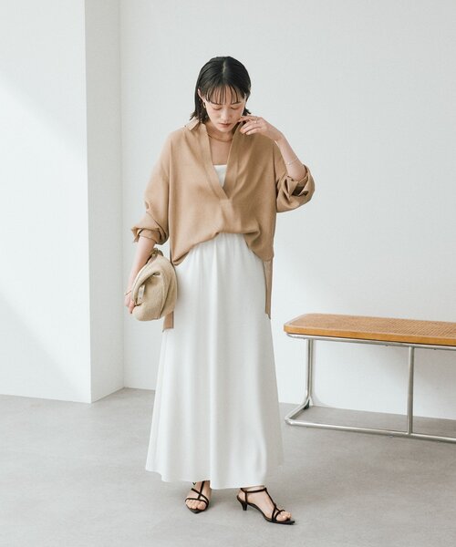 RIVE DROITE（リヴドロワ）の「予約【涼し気な抜け感】メッシュスキッパーシャツ（シャツ/ブラウス・レディース・オフホワイト/ブラック/ベージュ・FREE）」の11枚目の写真