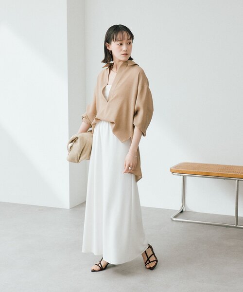 RIVE DROITE（リヴドロワ）の「予約【涼し気な抜け感】メッシュスキッパーシャツ（シャツ/ブラウス・レディース・オフホワイト/ブラック/ベージュ・FREE）」の12枚目の写真