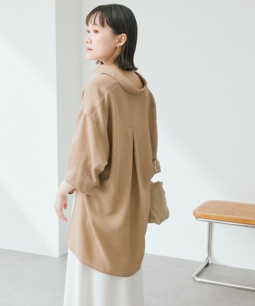 RIVE DROITE（リヴドロワ）の「予約【涼し気な抜け感】メッシュスキッパーシャツ（シャツ/ブラウス・レディース・オフホワイト/ブラック/ベージュ・FREE）」の15枚目の写真