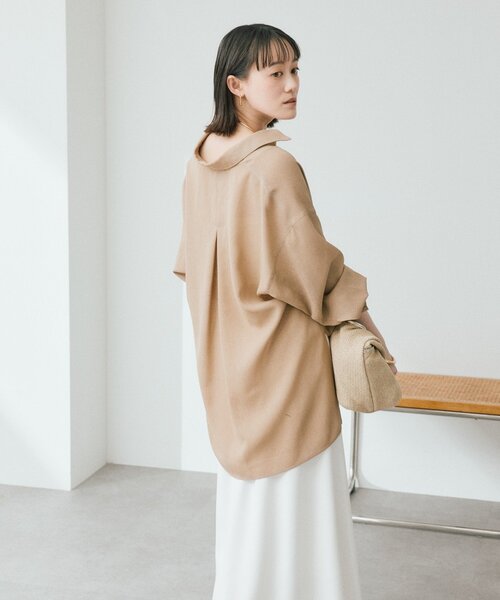 RIVE DROITE（リヴドロワ）の「予約【涼し気な抜け感】メッシュスキッパーシャツ（シャツ/ブラウス・レディース・オフホワイト/ブラック/ベージュ・FREE）」の16枚目の写真