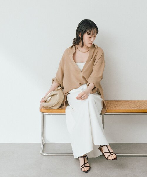 RIVE DROITE（リヴドロワ）の「予約【涼し気な抜け感】メッシュスキッパーシャツ（シャツ/ブラウス・レディース・オフホワイト/ブラック/ベージュ・FREE）」の17枚目の写真