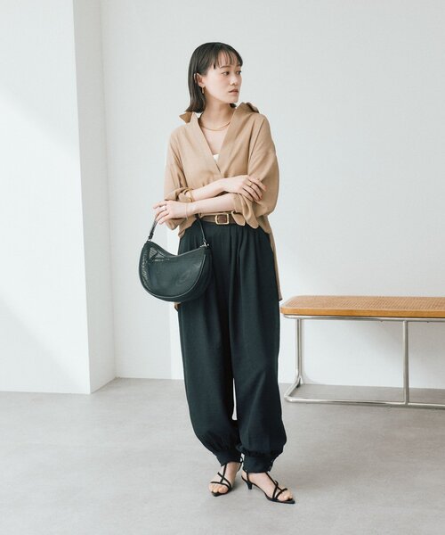 RIVE DROITE（リヴドロワ）の「予約【涼し気な抜け感】メッシュスキッパーシャツ（シャツ/ブラウス・レディース・オフホワイト/ブラック/ベージュ・FREE）」の20枚目の写真