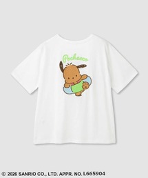 【Sanrio/サンリオ】別注 日焼けキャラクター サガラ刺繍 バックプリント クルーネック 半袖Tシャツ