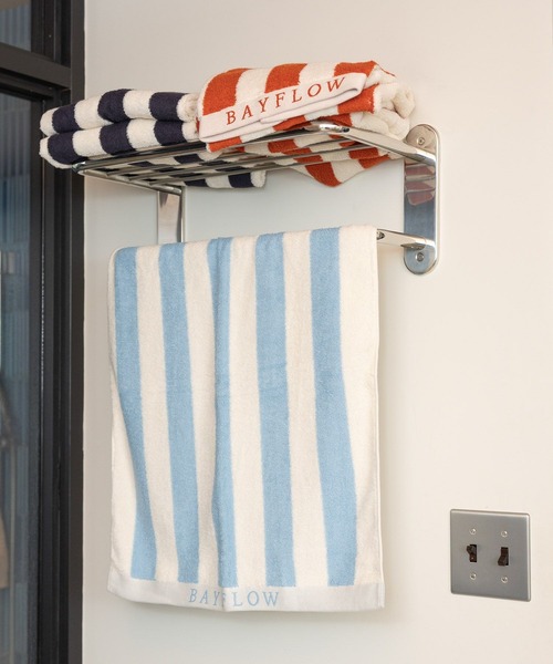 BAYFLOW（ベイフロー）の「BFミニバスタオル(太ストライプ)50×100（タオル・レディース・ネイビー/ブラウン・0）」の12枚目の写真