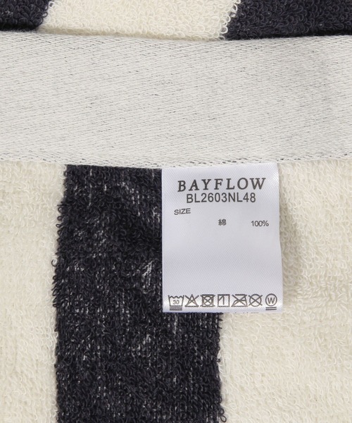 BAYFLOW（ベイフロー）の「BFミニバスタオル(太ストライプ)50×100（タオル・レディース・ネイビー/ブラウン・0）」の4枚目の写真