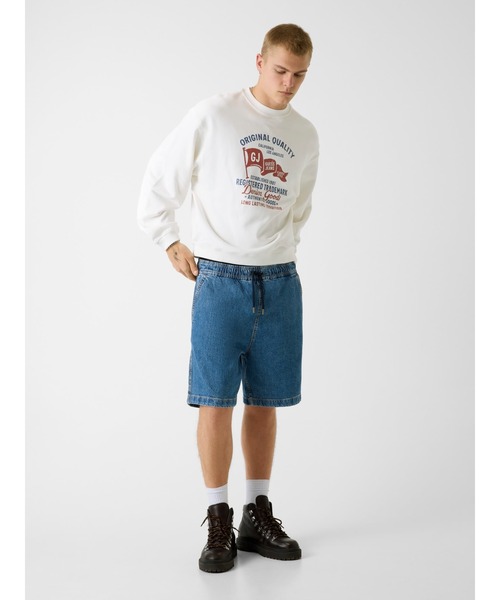GUESS JEANS（ゲスジーンズ）の「GUESS JEANS Boxy Sweat スウェット トレーナー（スウェット・メンズ・ホワイト・SMALL/MEDIUM/LARGE/X-LARGE/XX-LARGE）」の5枚目の写真