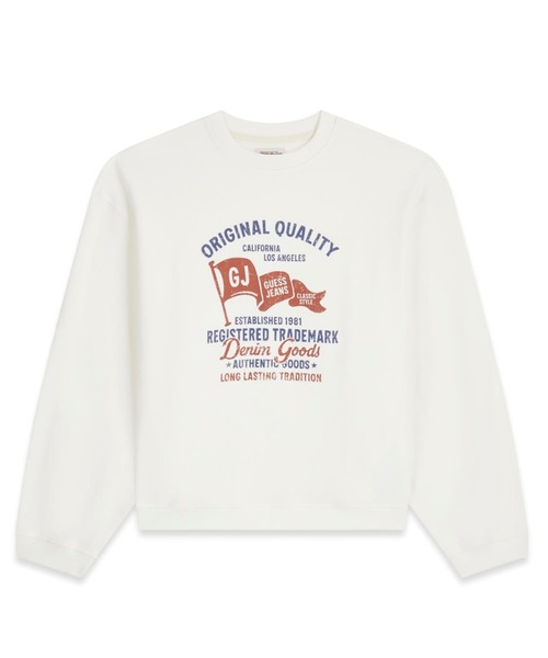 GUESS JEANS（ゲスジーンズ）の「GUESS JEANS Boxy Sweat スウェット トレーナー（スウェット・メンズ・ホワイト・SMALL/MEDIUM/LARGE/X-LARGE/XX-LARGE）」の4枚目の写真