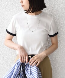 SHIPS Colors:〈手洗い可能〉シアー ドライ タッチ バイカラー TEE◇