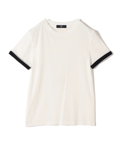 SHIPS Colors(シップス カラーズ)の「SHIPS Colors:〈手洗い可能〉シアー ドライ タッチ バイカラー TEE◇(Tシャツ/カットソー・レディース・オフホワイト/ピンク/ネイビー・ONE SIZE)」の4枚目の写真