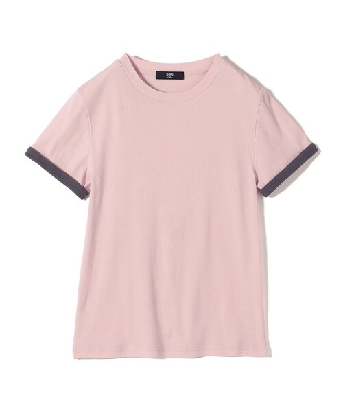 SHIPS Colors(シップス カラーズ)の「SHIPS Colors:〈手洗い可能〉シアー ドライ タッチ バイカラー TEE◇(Tシャツ/カットソー・レディース・オフホワイト/ピンク/ネイビー・ONE SIZE)」の6枚目の写真