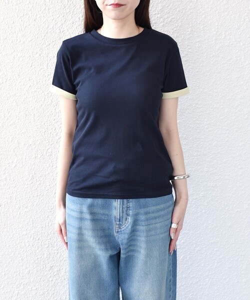SHIPS Colors(シップス カラーズ)の「SHIPS Colors:〈手洗い可能〉シアー ドライ タッチ バイカラー TEE◇(Tシャツ/カットソー・レディース・オフホワイト/ピンク/ネイビー・ONE SIZE)」の16枚目の写真