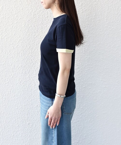 SHIPS Colors(シップス カラーズ)の「SHIPS Colors:〈手洗い可能〉シアー ドライ タッチ バイカラー TEE◇(Tシャツ/カットソー・レディース・オフホワイト/ピンク/ネイビー・ONE SIZE)」の17枚目の写真